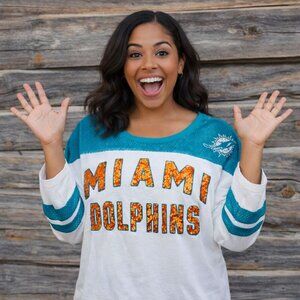 Miami Dolphins Women’s Game Jersey XL — Authentic NFL Fan Apparel, Teal & Orange
